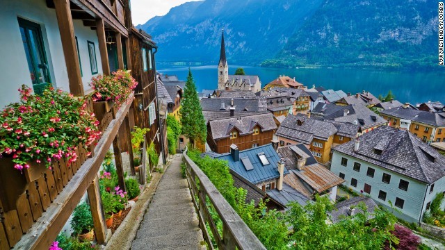 Austria, Upper Austria, View of village