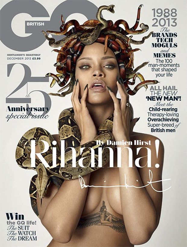Rihanna as Medusa in Damien Hirst's GQ cover shoot.