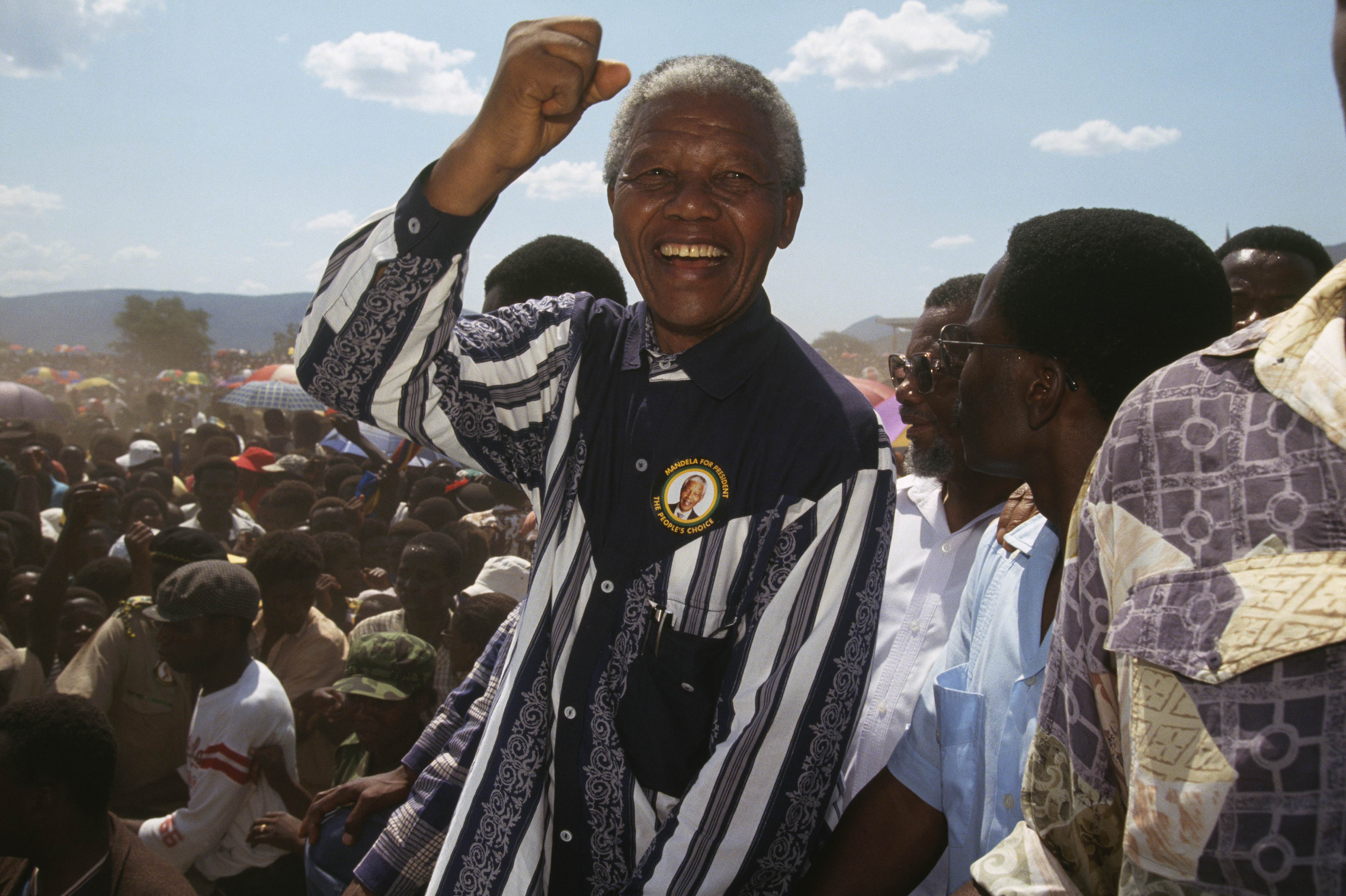 Nelson Mandela Campaigns in Transvaal for First Free Presidential Election