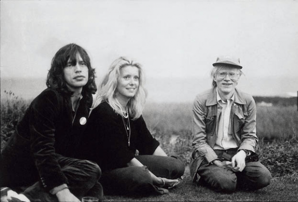 Montauk, 1975 — Mick Jagger, Catherine Deneuve, Andy Warhol