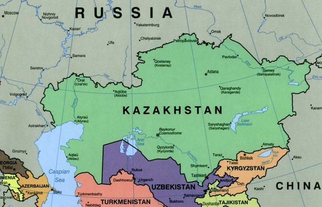 Kazakhstan Political Map 2000