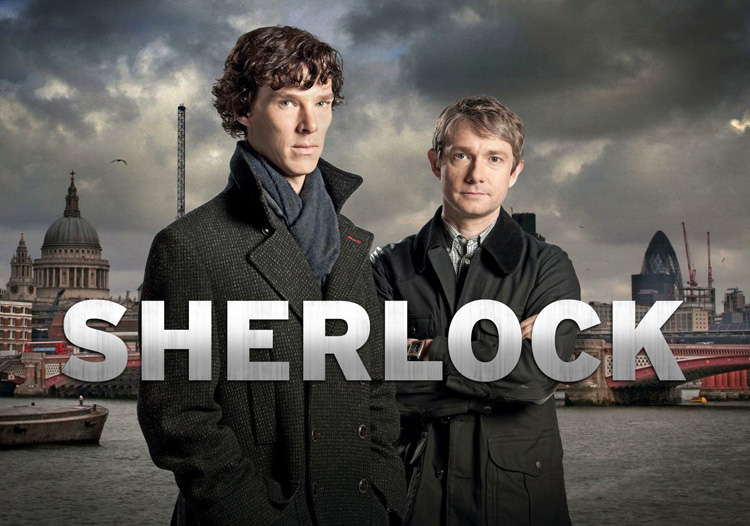 Бенедикт Къмбърбач и Мартин Фрийман като Шерлок Холмс и Доктор Джон Уотсън в "Шерлок" на BBC