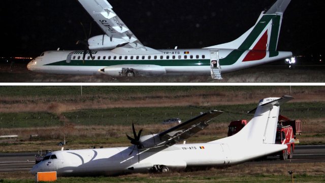 Flights suspended after plane blown off course during Rome landin