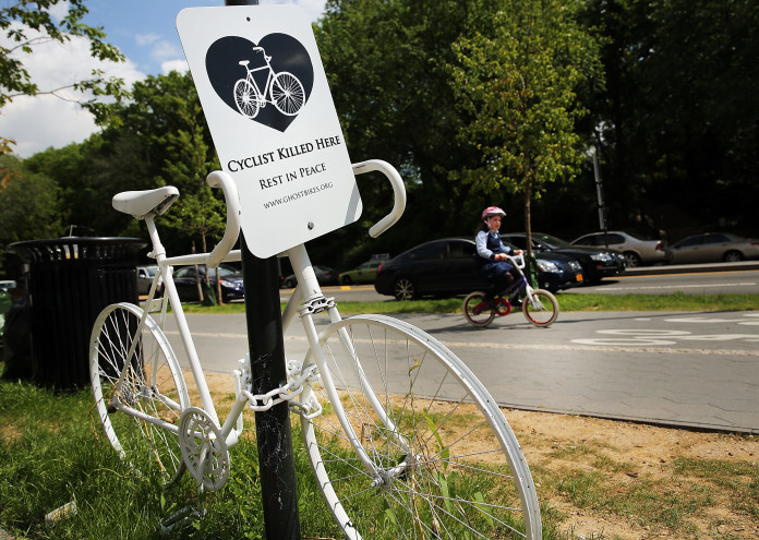 "Ghost Bikes" Offer Grim Reminder Of Deadly Cyclists' Accidents On New York's Streets